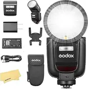 Godox V1 Pro S V1Pro S Round Head Camera Flash for Sony Flash Speedlite Speedlight,76Ws 2.4G TTL 1/8000 HSS,500 Full Power Flashes,1.5s Recycle Time,10 Levels LED Modeling Lamp
