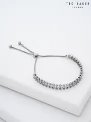 Ted Baker Silver Tone Isabela Crystal Baguette Adjustable Bracelet (E76500) | $115