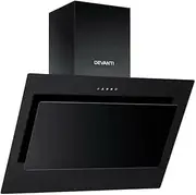 Devanti Range Hood 90cm 900mm Rangehood Kitchen Canopy Chimney Angled Side Draft Wall Mount, Touch Control Tempered Glass, 3 Speed Exhaust Fan Aluminium Filters LED Lights Black