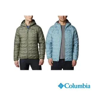 【Columbia 哥倫比亞 官方旗艦】男款-Delta Ridge™Omni-Heat鋁點保暖羽絨連帽外套-湖水藍(UWE09540AQ/HF)