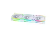 Lian Li Uni Fan 120mm SL Wireless Reverse Blade ARGB 4-Pin PWM White Fan with Controller - 3 Pack (12RSL1W3W)