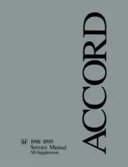 1998 1999 Honda Accord V6 Engine Shop Service Manual Book Supplement Guide OEM