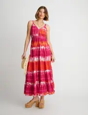 Rockmans Sleeveless Tiered Maxi Dress