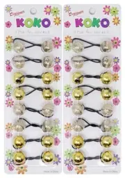 KOKO - Priemum 16 Pcs Bubble hair ties. Elastics Ties 18mm GLITTER GOLD MIX