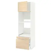 METOD / MAXIMERA hi cab f ov/combi ov w dr/2 drwrs, white/Askersund light ash effect, 60x60x200 cm