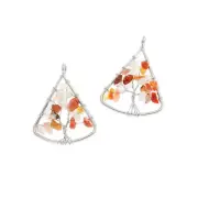Natural Carnelian Gemstone Tree of Life Pendant - GEM129