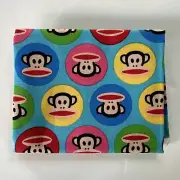 Paul Frank Blue Julius Monkey Circles 100% Cotton Fabric ~ 18 x 42 ~ Half yard