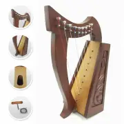 Celtic Irish 9 Strings Baby Harp Solid RoseWood Free Bag,Strings & Tuning Key