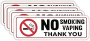 Sticky Expressions | No Smoking No Vaping Stickers (4 Pack), 6.5x2.1 – Strong Adhesive, Durable, Waterproof No Smoking Or Vaping Stickers for Businesses, Home, and Vehicles