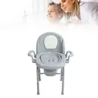Portable Bedside Commode Chair 3 Adjustable Heights Mobile Toilet With XXL