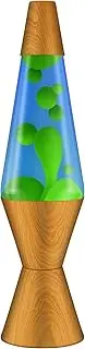 LAVA Lamp 14.5" Wood/Yellow/Blue, Aluminum, Glass, 25 W, Green