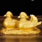 Traditional Feng Shui Mandarin Ducks Statue Romance Figurine Home Decor Ornament