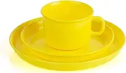 Kimmel 21-000-2252 Tableware Set with Cup, Saucer and Plate Plastic Yellow