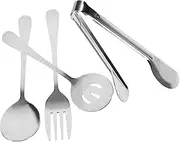 LABRIMP Stainless Steel Serving Spoons Metal Tableware Versatile Set for Occasions