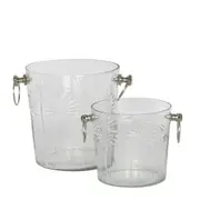Belle Tropical Palm Glass Ice Bucket