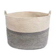 Catzon Extra Large Cotton Rope Woven Basket Clothes Storage Basket with Handles