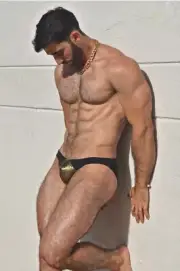 [D227] Male Model Showing Off Body To Viewer Fine Art Hunky Physique