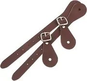 WHAMVOX Equestrian Gear Set of 2 Adjustable Spurs Straps for Cowboy Boots Boot Spur Straps for Men Women Brown