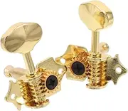 Abaodam Acoustic Guitar Tuning Machines 2pcs Folk Guitar Pegs Open Tuning System Sturdy Replacement