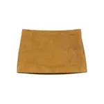 [Khaite] Khaite Jett Suede Mini Skirt 2 US BROWN