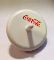Coca-Cola Hard Plastic Coke Spinning Top White w/Red Print Promotional