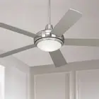 52" Compass Modern Indoor Ceiling Fan with Dimmable LED Light Remote Nickel Home