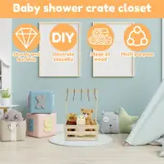 Wood Baby Shower Crate Closet Practical Baby Storage Crate with Handle xdnsP