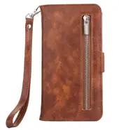 2 In 1 Zipper Pattern Pu+ Tpu Leather Case With Card Slot and Wallet and Photo Frame For Iphone X