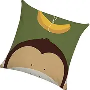 Cabilock 1pc Cute Cartoon Pillowcase Square Pillow Animal Pillow Sofa Pillow Couch Linen Pillow Case Decor for Home Linen Covers Cushion Case Monkey Pillow Monkey Throw Cover Green