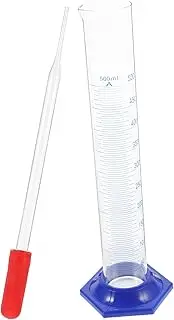 Alipis 500ml Glass Measuring Cylinders Dropper Set Laboratory Supplies Accurate Measurement Lightweight Design for Students and Teachers Random Style