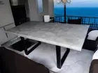 60"x30" White Quartz Stone Dining Top Table Crystal Healing Gemstone Console Dec