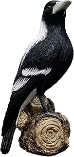 Bird Figurine, Magpie Bird Statue Bird on Branch Figurine Resin Animal Statues for Home Entryway Garden Decor