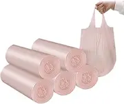 4 GALLON Bathroom Trash Bags, 5 Rolls/100 Counts Small HANDLES Garbage Bags for Office, Kitchen,Bedroom Waste Bin,Colorful Portable Strong Rubbish Bags (Rose gold 100Counts)