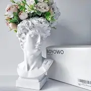 David Statue Greek Bust Face Vase Head Retro Aesthetic Vintage Dark Academia Room Decor Y2K Teen Girls Trendy Stuff Gift Cute Coquette Preppy Sculptures White 6.5''