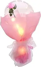 IMIKEYA Luminous Rose Balloon Bouquet with Lights Romantic Home Decor for Valentine's Day present Transparent Balloon with Preserved Flower Cozy Atmosphere for Special Occasions