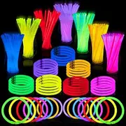 JOYIN 200 Pcs Glow Sticks Bulk 8" Glowsticks, Glow Stick Bracelets Necklaces, Glow in the Dark Party Favors, Easter, Christmas, Halloween Party Supplies Pack