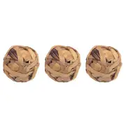 3x Rosewood Wooden Trio Of Fun Ball Hamster/Ferret Pet Exercise Toy Medium NTRL