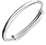 [Hithop] Simple Style 925 Sterling Silver Bangle Women Gift Bracelets Bangles, 5 centimeters, Sterling Silver