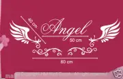 Customise Name with Angel Wings wall sticker Removable Wall Decal Mural