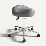 Saddle Stool Rolling Swivel Height Adjustable with Wheels, Heavy Duty Ergonomic Stool Chair for Lab, Salon, Massage, Office and Home Kitchen