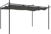 [vidaXL] Pergola with Retractable Roof, UV-resistant Sun Shade for Outdoor Garden Beach Patio, Gazebo for Party, Sunscreen Awning Canopy, Anthracite