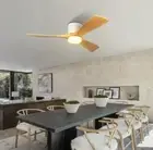 TOZING 48 in. Indoor Wood Flush Mount Ceiling Fan Integrated LED with Remote