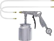 TCP Global Air Rust Proofing and Undercoating Gun with Gauge & Suction Feed Cup, 2 Wands - 22" Long Flexible Extension Wand with Multi-Directional Nozzle - Spray Truck Bed Liner, Rubberized Undercoat