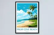 Palm Cove Beach Travel Print Wall Art Palm Cove Beach Wall Hanging Home Dcor