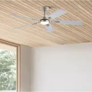 52 in Indoor Brushed Nickel 5-Blade Modern Ceiling Fan with LED Light and Remote