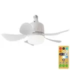 Socket Fan Light E27 Base LED Small Ceiling Fan Light (Yellow Remote Control) HO
