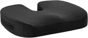 oolong Memory Foam Seat Cushion,45x36x5cm Chair Cushion Washable Cover, Butterfly-Shape Seat Cushion,Ergonomic Orthopedic Wedge Cushions for Relief Back Lumbar Spine Coccyx & Sciatica Pain(Black)