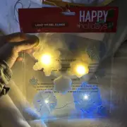 Happy Holidays 10 Piece Snowflake Gel Clings Light Up NWT