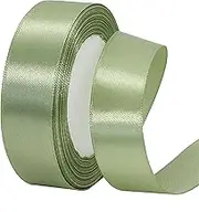 POPOYU 25mm Sage Green Ribbon for Gift Wrapping,Sage Green Satin Ribbon 22M,Sage Hair Ribbon Fabric Polyester Satin Ribbon for Balloons,Cake Hair Bows,Wedding,Bride Shower,Birthday Party Decoration