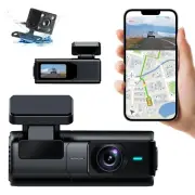 Dash Cam Front and Rear Free 64GB Card 2K+1080P Dual Dash Cam for Cars Wi-Fi ...